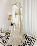 Moroccan Handmade Embroidered Flora Abaya Kaftan Dress for Women with Hood, LKD1004