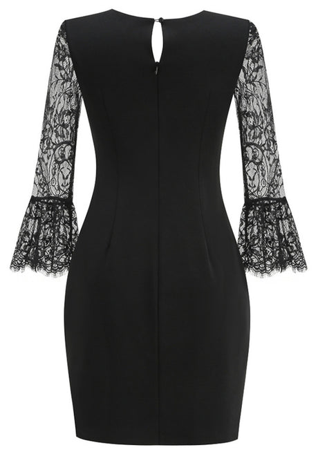 Lace Long Sleeve Dress Black