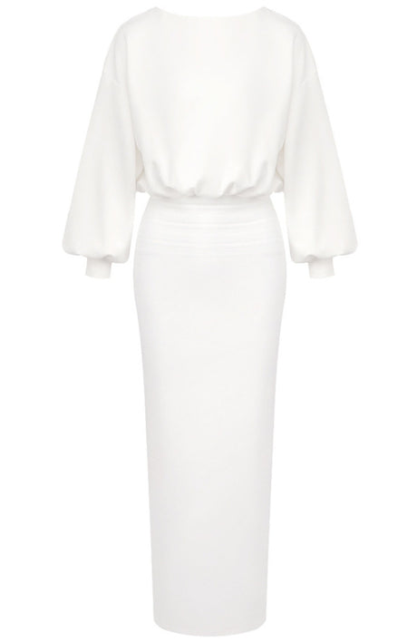 Long Sleeve Maxi Dress White