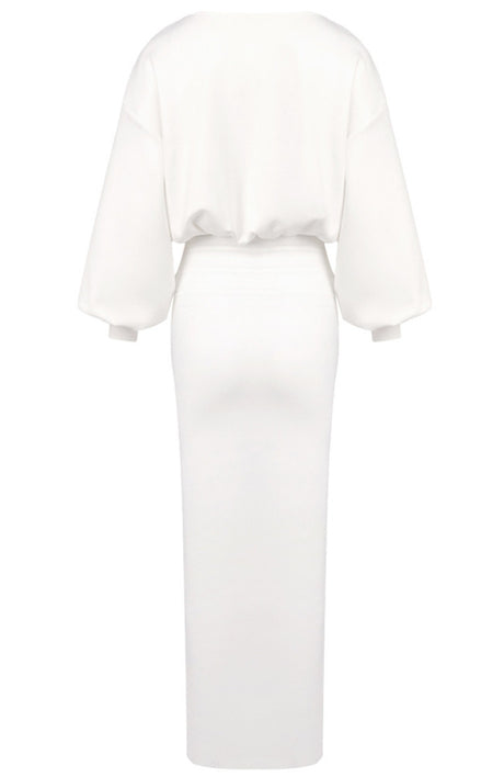 Long Sleeve Maxi Dress White