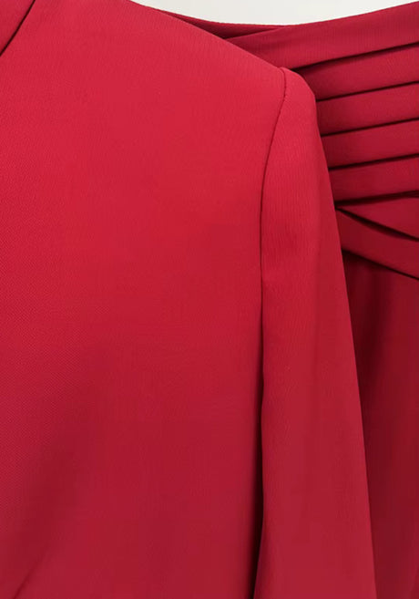 Long Sleeve Two Piece Maxi Dress Red