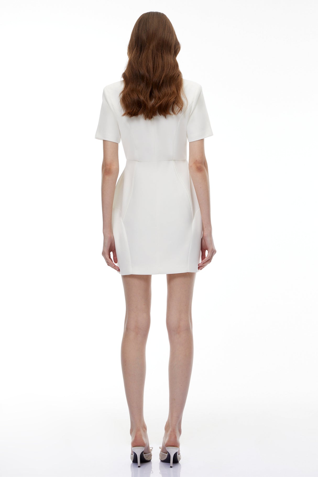 Aurohaya Maayan White Asymmetrical Mini Dress