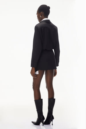 Aurohaya Mahtab Black Color Block Shirt Dress