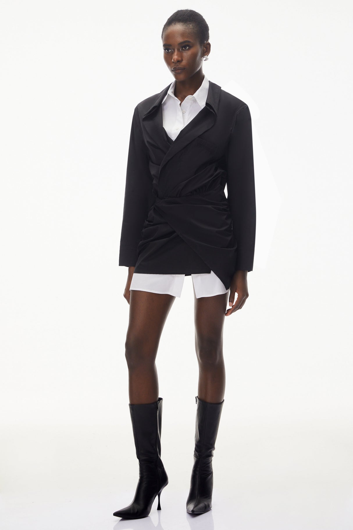 Aurohaya Mahtab Black Color Block Shirt Dress