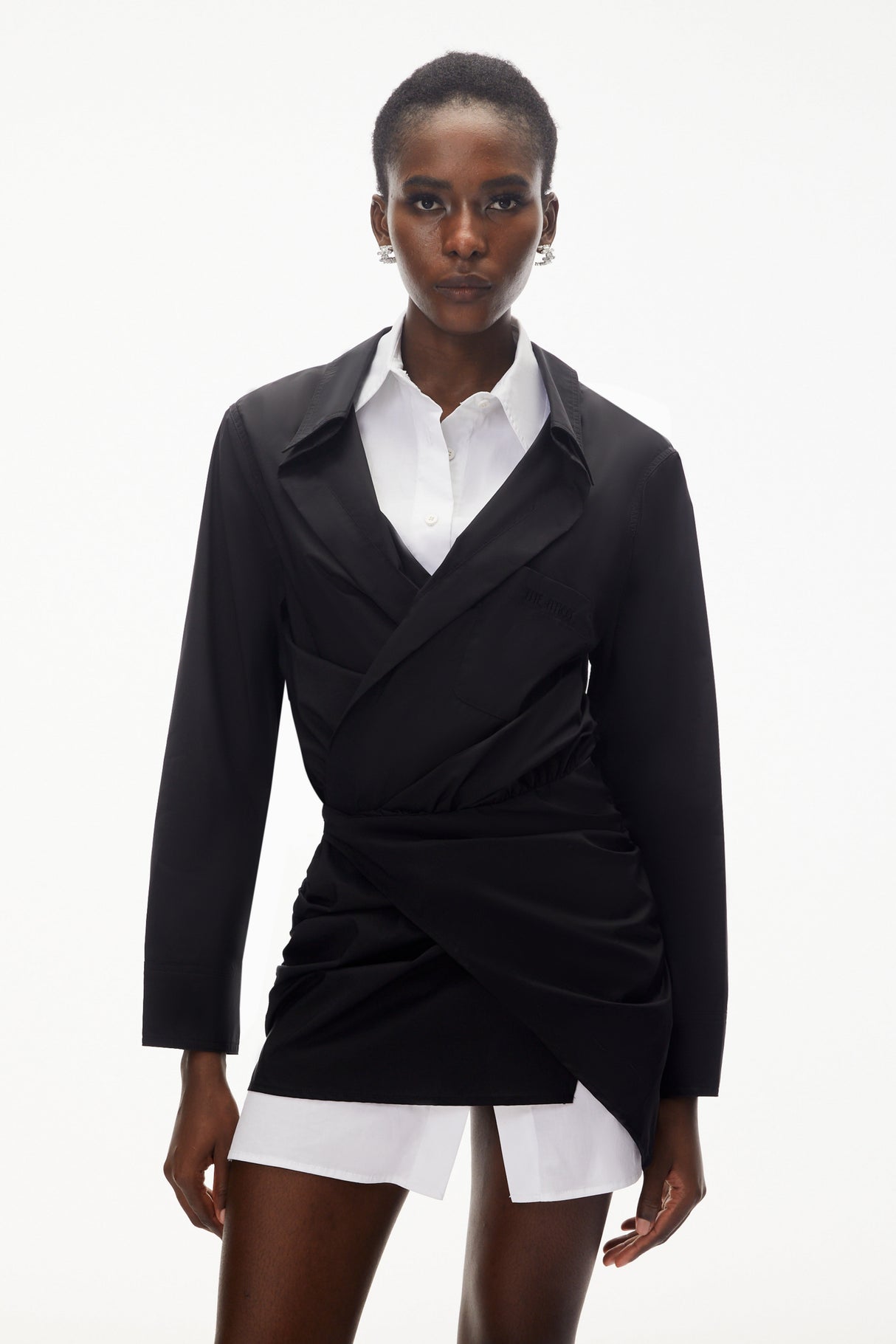 Aurohaya Mahtab Black Color Block Shirt Dress