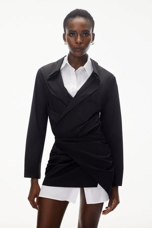 Aurohaya Mahtab Black Color Block Shirt Dress
