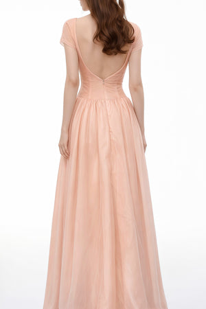 Aurohaya Millie Pink Ruffled Mesh Fairycore Maxi Dress