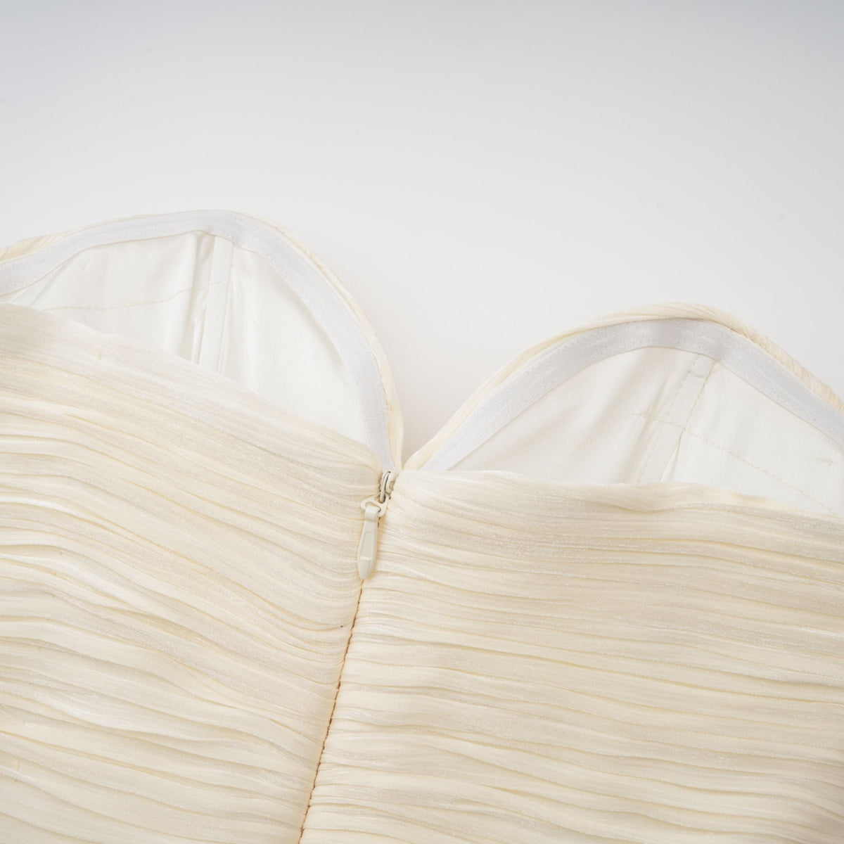Mina Strapless Sweetheart Ruched Maxi Dress / Champagne