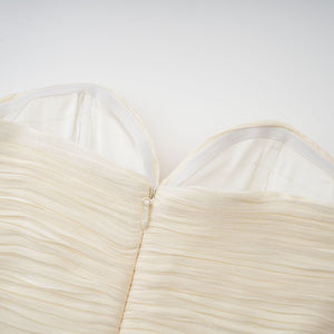 Mina Strapless Sweetheart Ruched Maxi Dress / Champagne