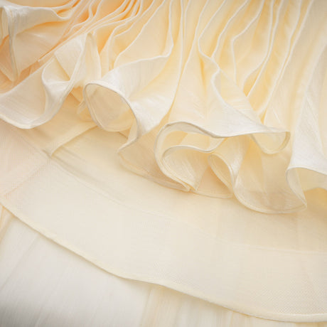 Mina Strapless Sweetheart Ruched Maxi Dress / Champagne