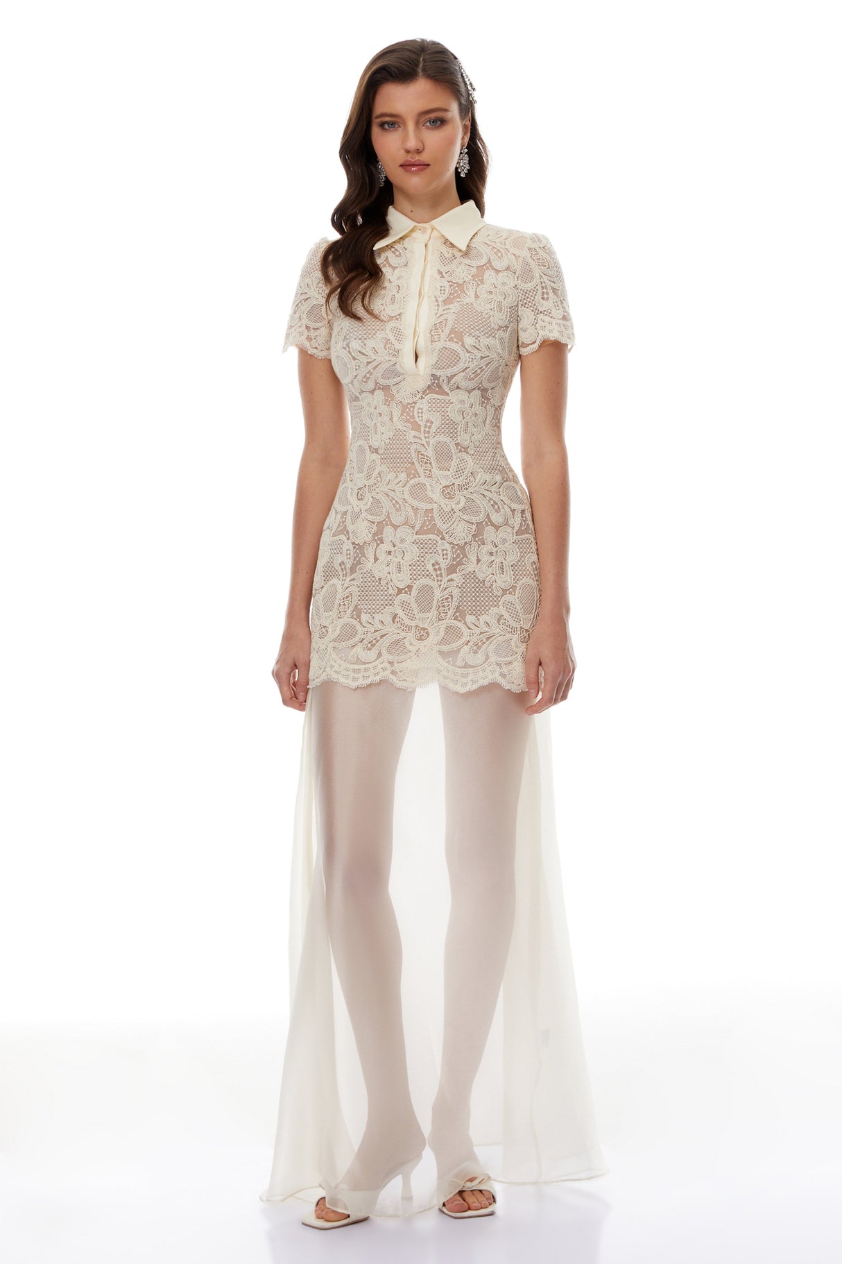Aurohaya Miriam Neutrals Floral Embroidered Maxi Dress