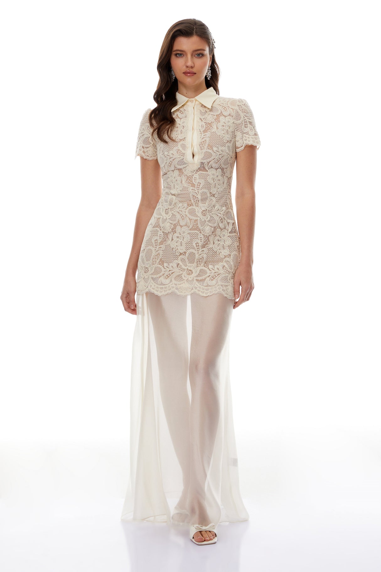 Aurohaya Miriam Neutrals Floral Embroidered Maxi Dress