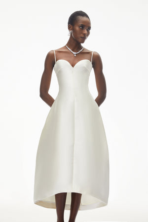Aurohaya Nimue Ivory Sweetheart Midi Dress