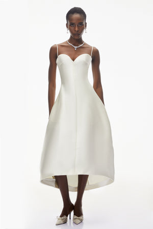 Aurohaya Nimue Ivory Sweetheart Midi Dress