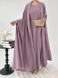 Purple Two Piece Set Abaya