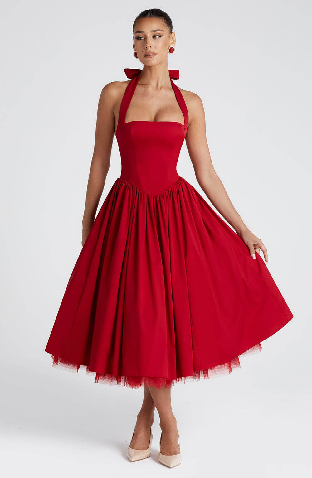 Margaux Halter Neck Midi Dress