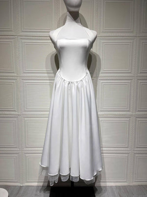 Aurohaya Margaux Halter Neck Midi Dress