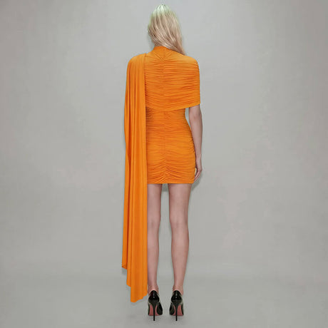 Aurohaya Panorama Ruched Draped Mini Dress