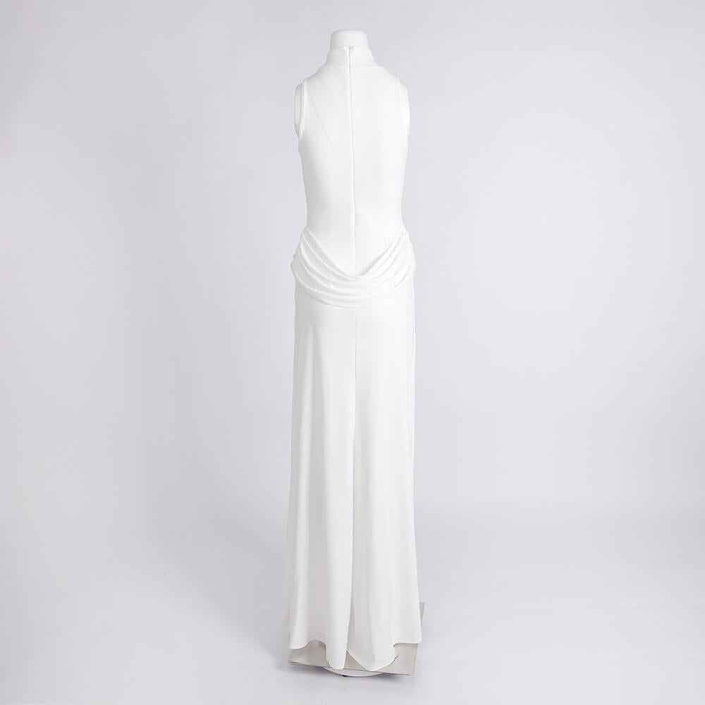 Aurohaya Selyra High-Neck Ruched Maxi Dress
