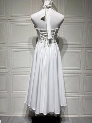 Aurohaya Margaux Halter Neck Midi Dress