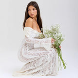 Capucine Off Shoulder Lace Maxi Dress