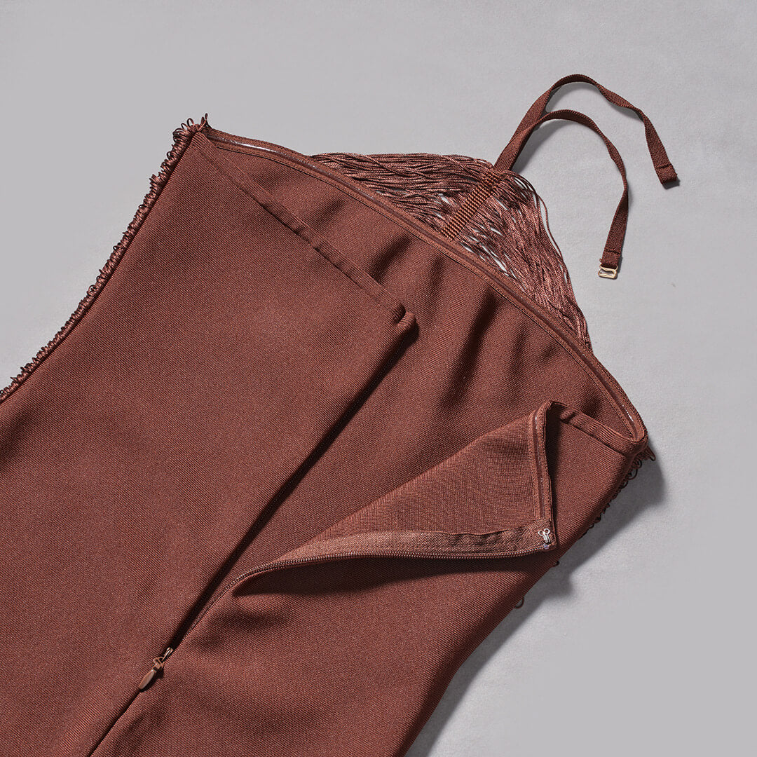 Aurohaya Jade Ruched Halter Neck Maxi Dress