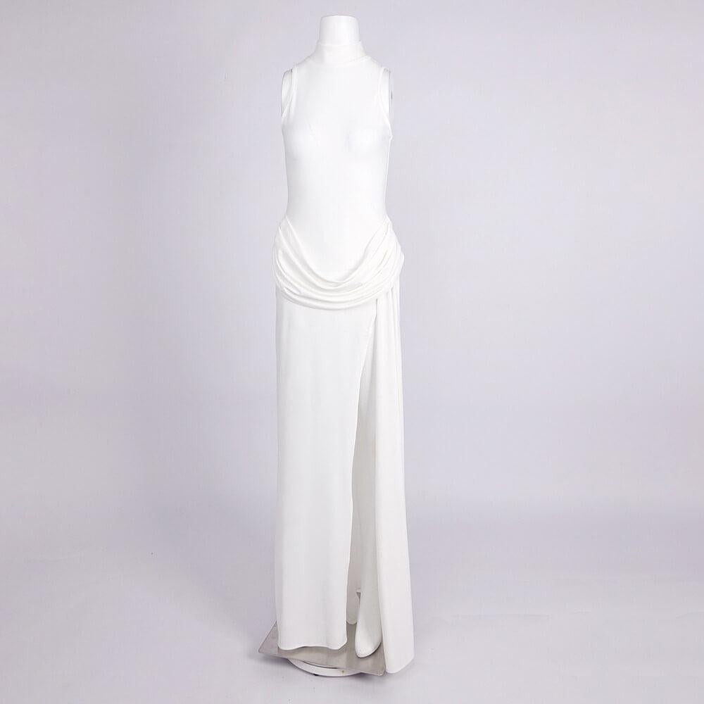 Aurohaya Selyra High-Neck Ruched Maxi Dress