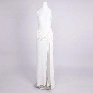 Aurohaya Selyra High-Neck Ruched Maxi Dress