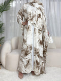 Ink-wash Printed Cardigan Abaya