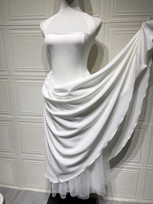 Aurohaya Margaux Halter Neck Midi Dress