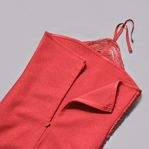 Aurohaya Jade Ruched Halter Neck Maxi Dress