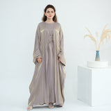 Solid Color Two-piece Shining Abaya