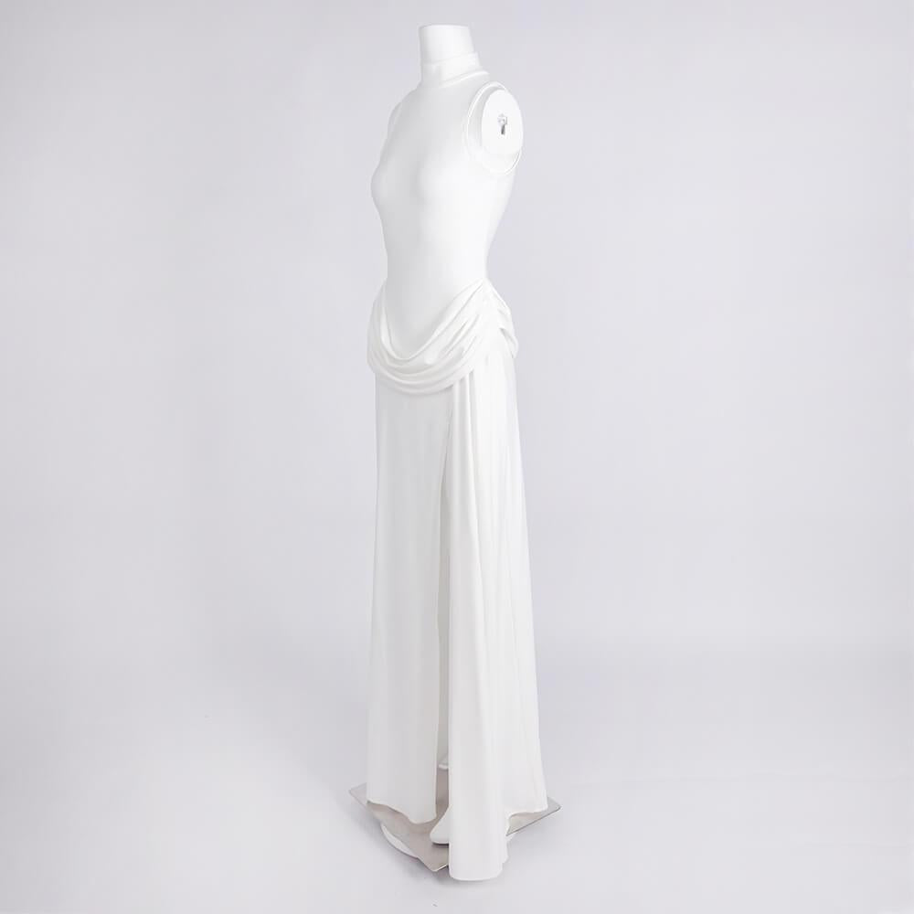 Aurohaya Selyra High-Neck Ruched Maxi Dress