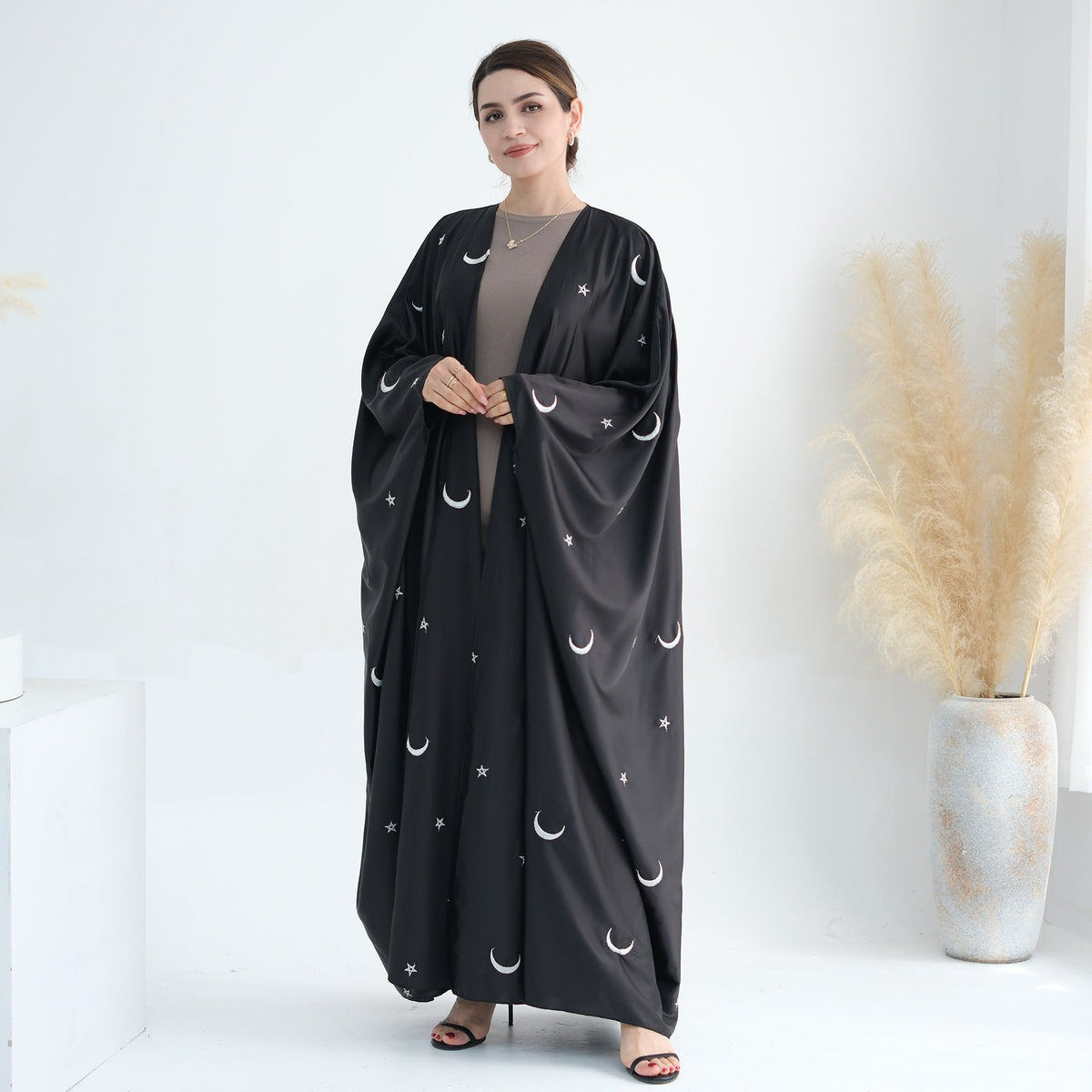 Star Moon Embroidery Abaya