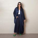 Glossy Solid Color Cardigan Abaya
