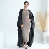 Star Moon Embroidery Abaya
