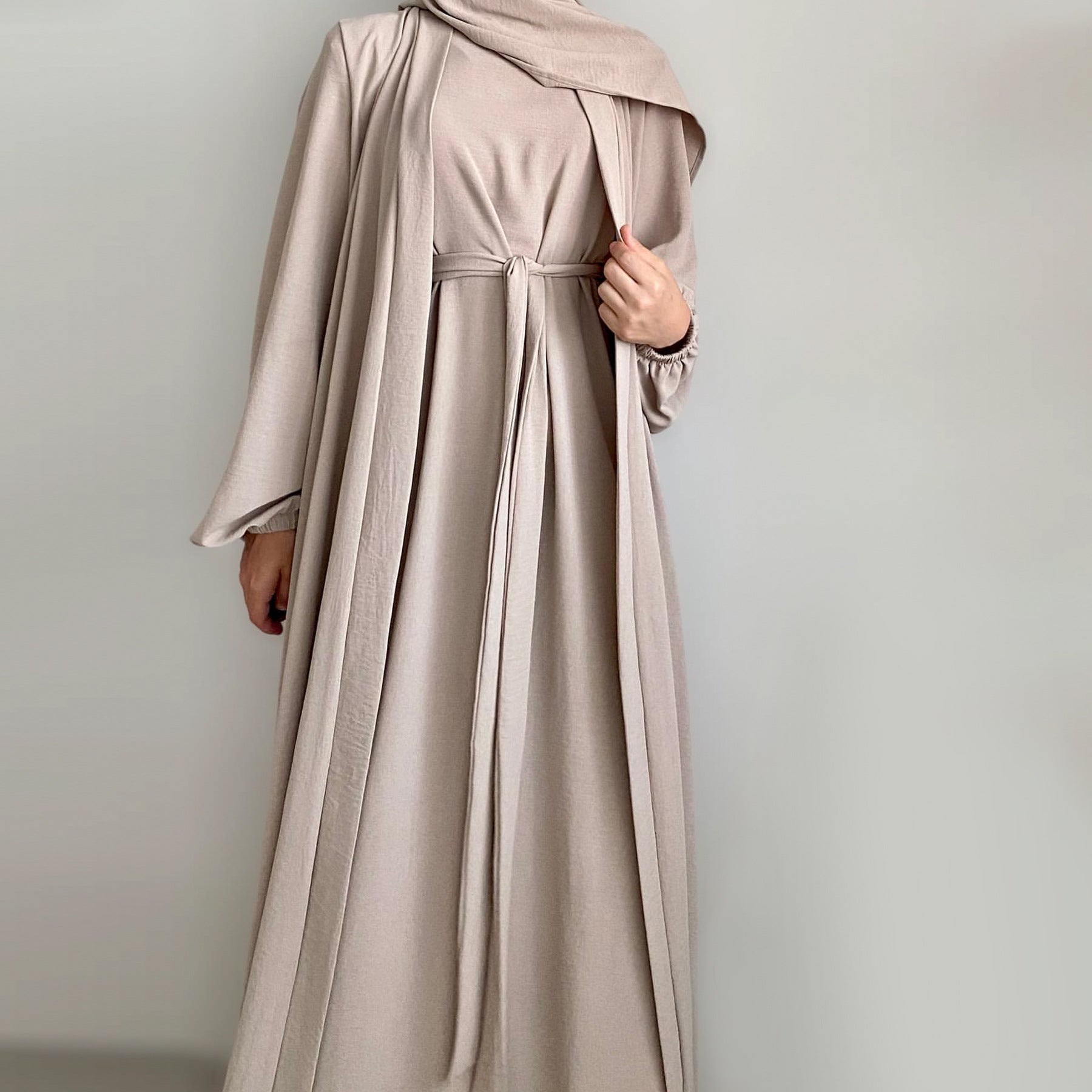 Luxury Robe Cardigan Abaya 3-Piece Set