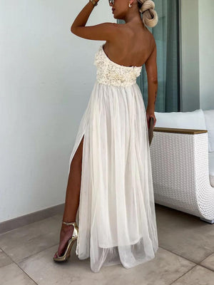 Aurohaya Casual Fashion Slit Maxi Dress