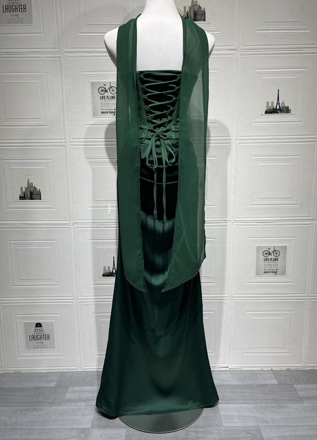 Aurohaya Coline Elegant Strapless Satin Maxi Dress