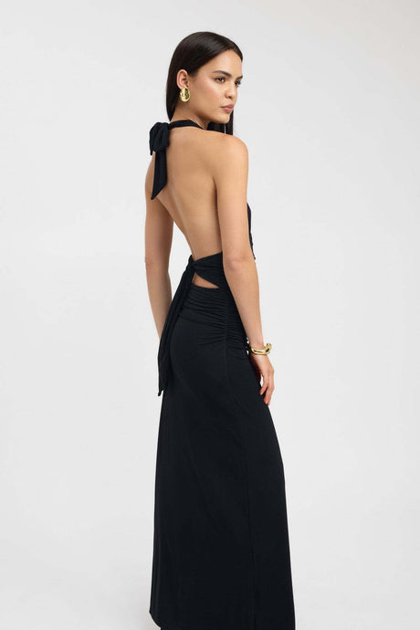 Aurohaya Lucienne Deep V-Strap Backless Mini Dress