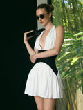 Thérèse Halter Neck Color Block Dress