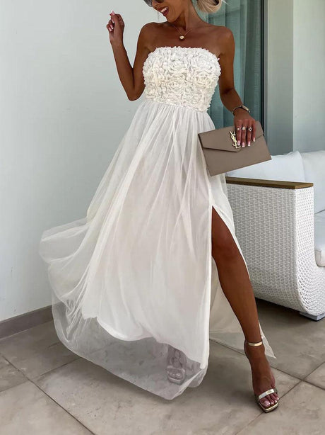 Aurohaya Casual Fashion Slit Maxi Dress