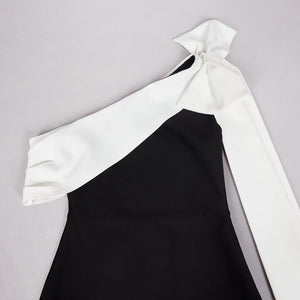 Aurohaya Inès One Shoulder Elegant Midi Dress