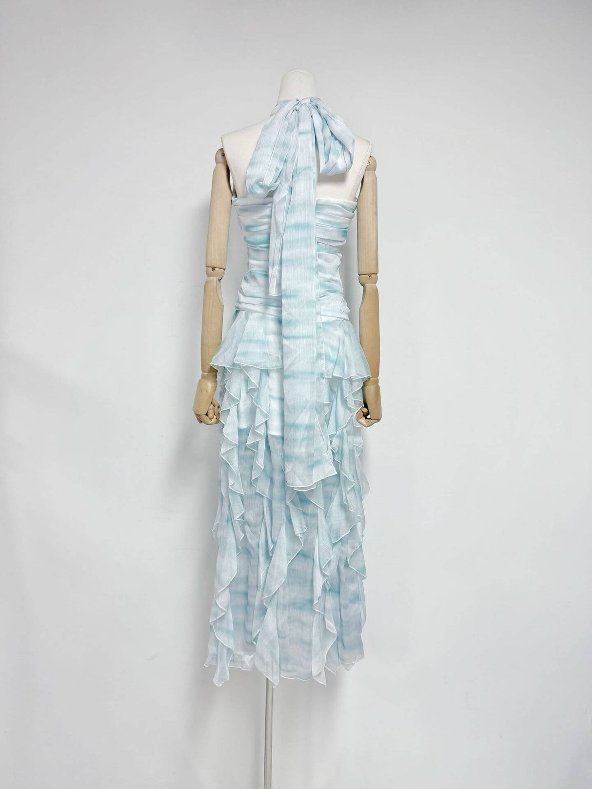 Aurohaya Mila Ruffle Halter Maxi Dress