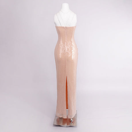 Aurohaya Isabel Sequin Strapless Maxi Dress