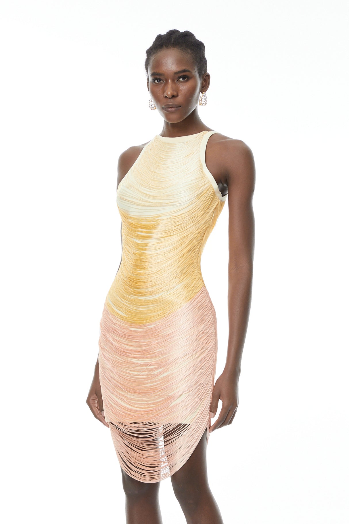 Aurohaya Ondine Yellow Ombre Mini Dress