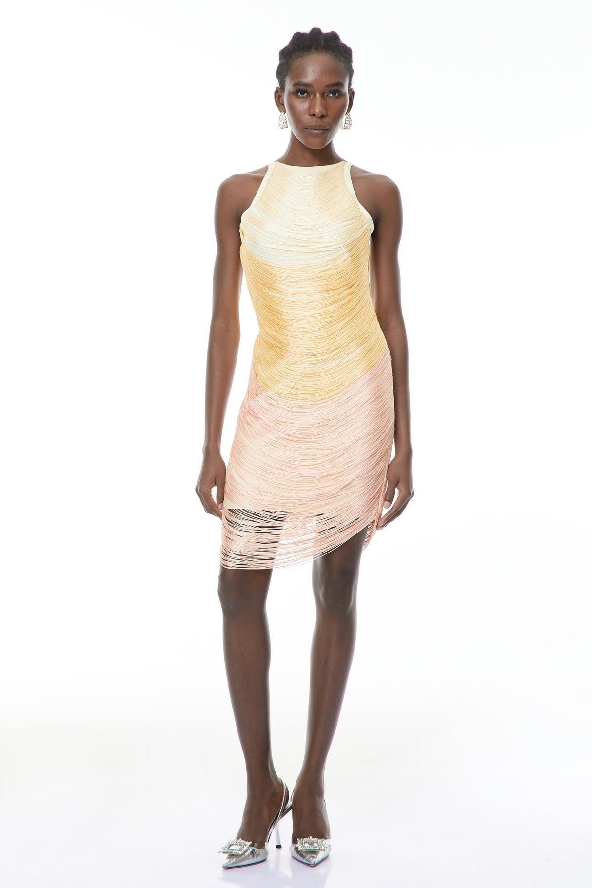 Aurohaya Ondine Yellow Ombre Mini Dress