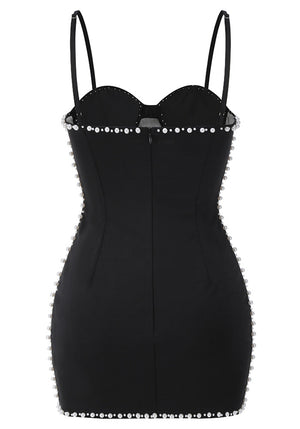 Pearl Corset Dress Black