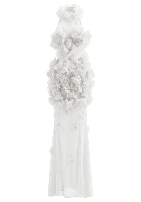 Petal Detail Maxi Dress White