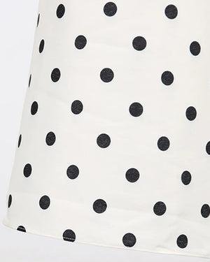 Polka Dot A Line Midi Dress Ivory